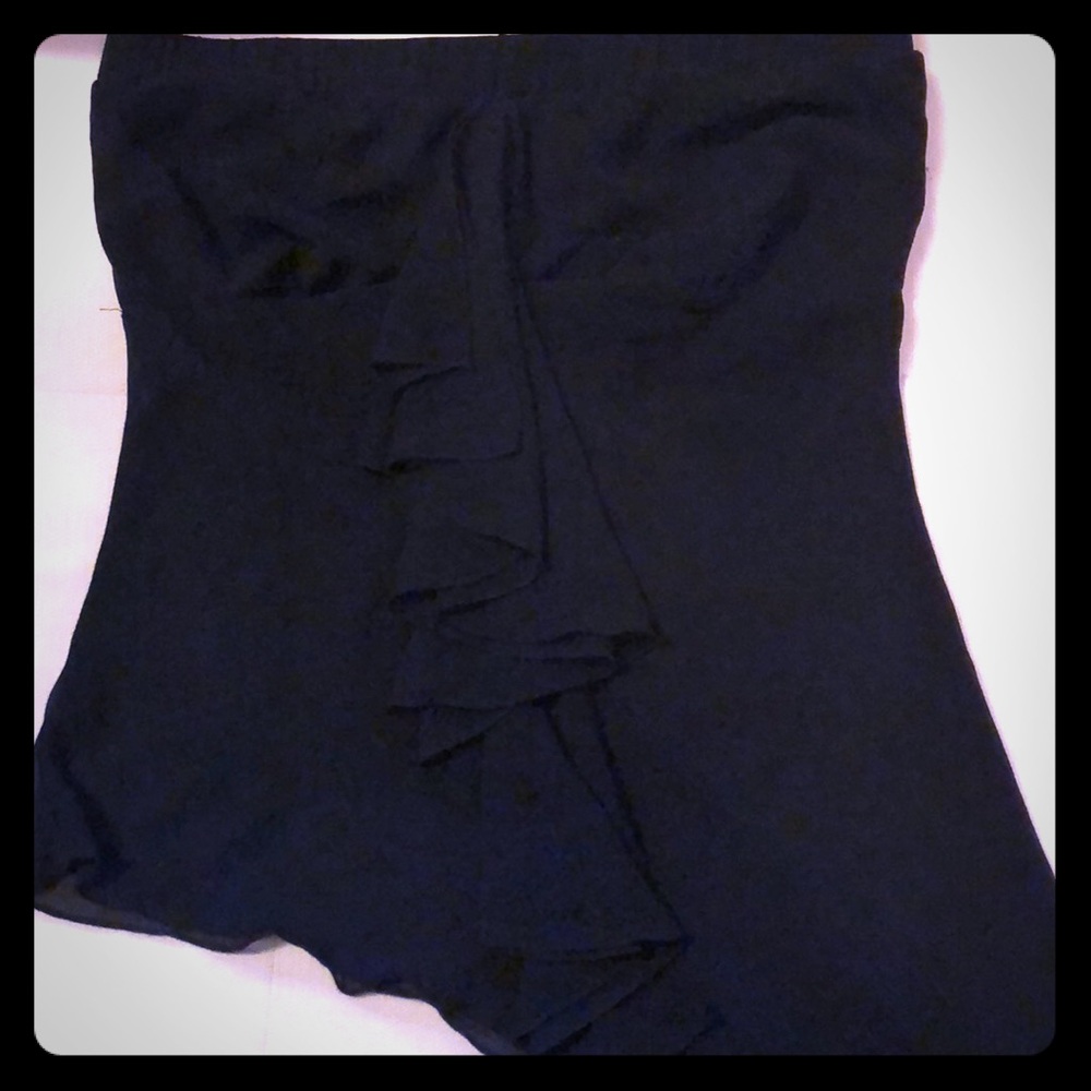 Strapless ruffle front shirt!